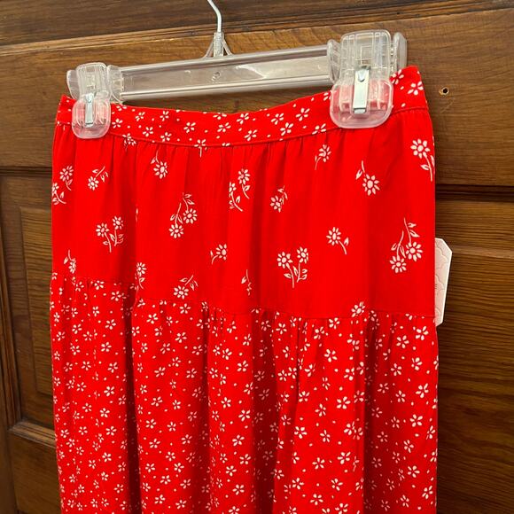 Altar'd State Women's XS Skirt Fleur Floral Maxi Red and Ivory NWT's $74 - Picture 9 of 16